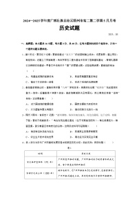 2024—2025学年度广西壮族自治区梧州市高二第二学期5月月考历史试题（含答案）