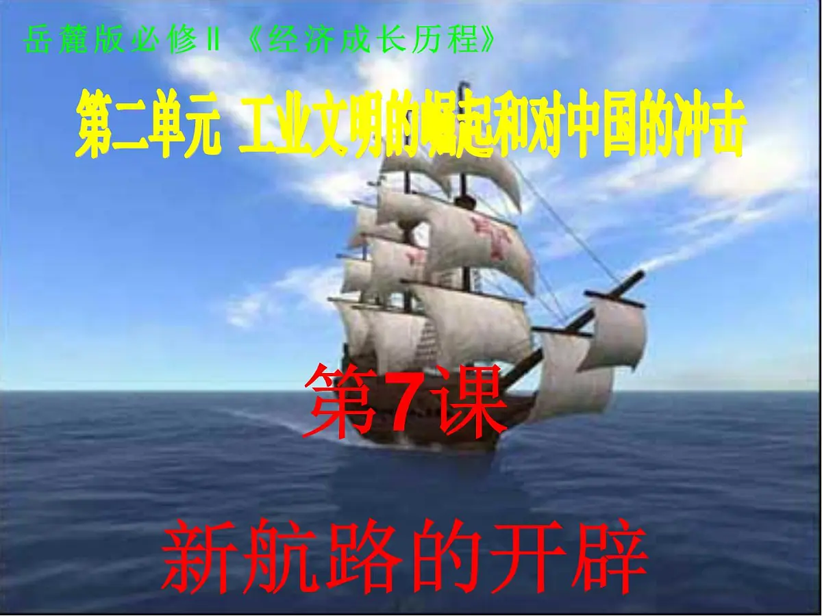 课件—岳麓版高中历史必修2 2-7《新航路的开辟》第2页
