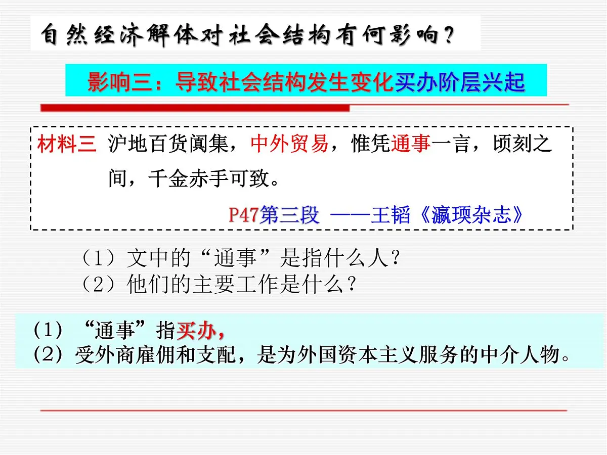 课件—岳麓版高中历史必修2 2-10《近代中国社会经济结构的变动》第5页