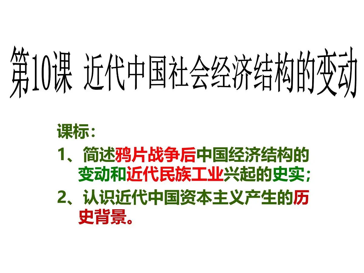 岳麓版高中历史必修2 2-10《近代中国社会经济结构的变动》课件第3页