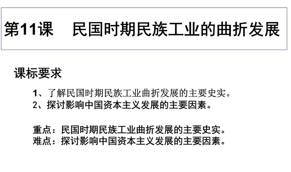 课件—岳麓版高中历史必修2 2-11《民国时期民族工业的曲折发展》第3页