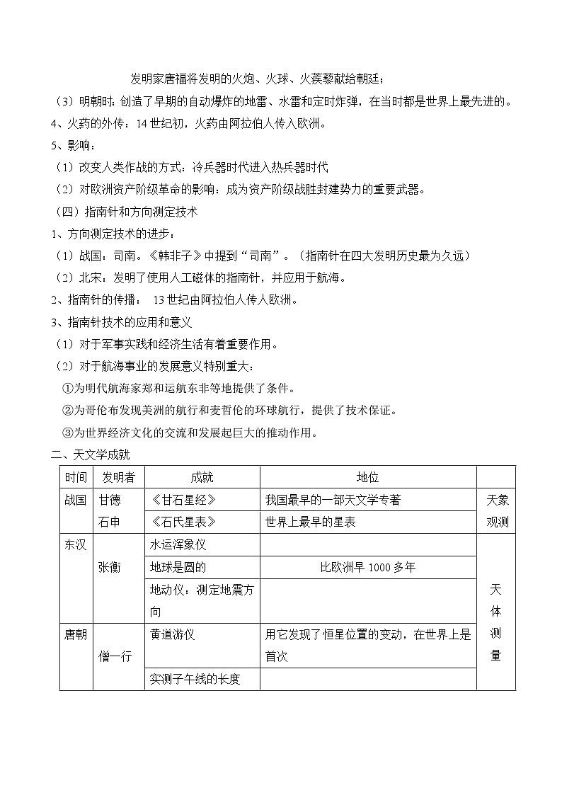 岳麓版高中历史必修3 1-6《中国古代的科学技术》教案第3页