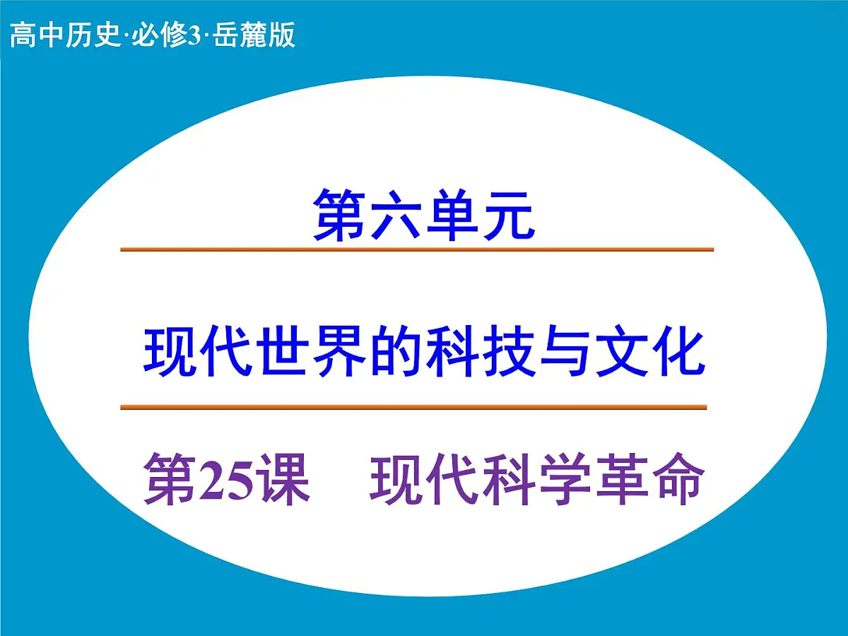 岳麓版高中历史必修3 6-25《现代科学革命》课件第1页