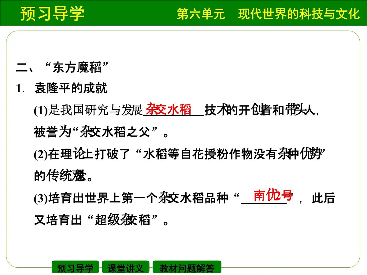 岳麓版高中历史必修3 6-27《新中国的科技成就》课件第6页