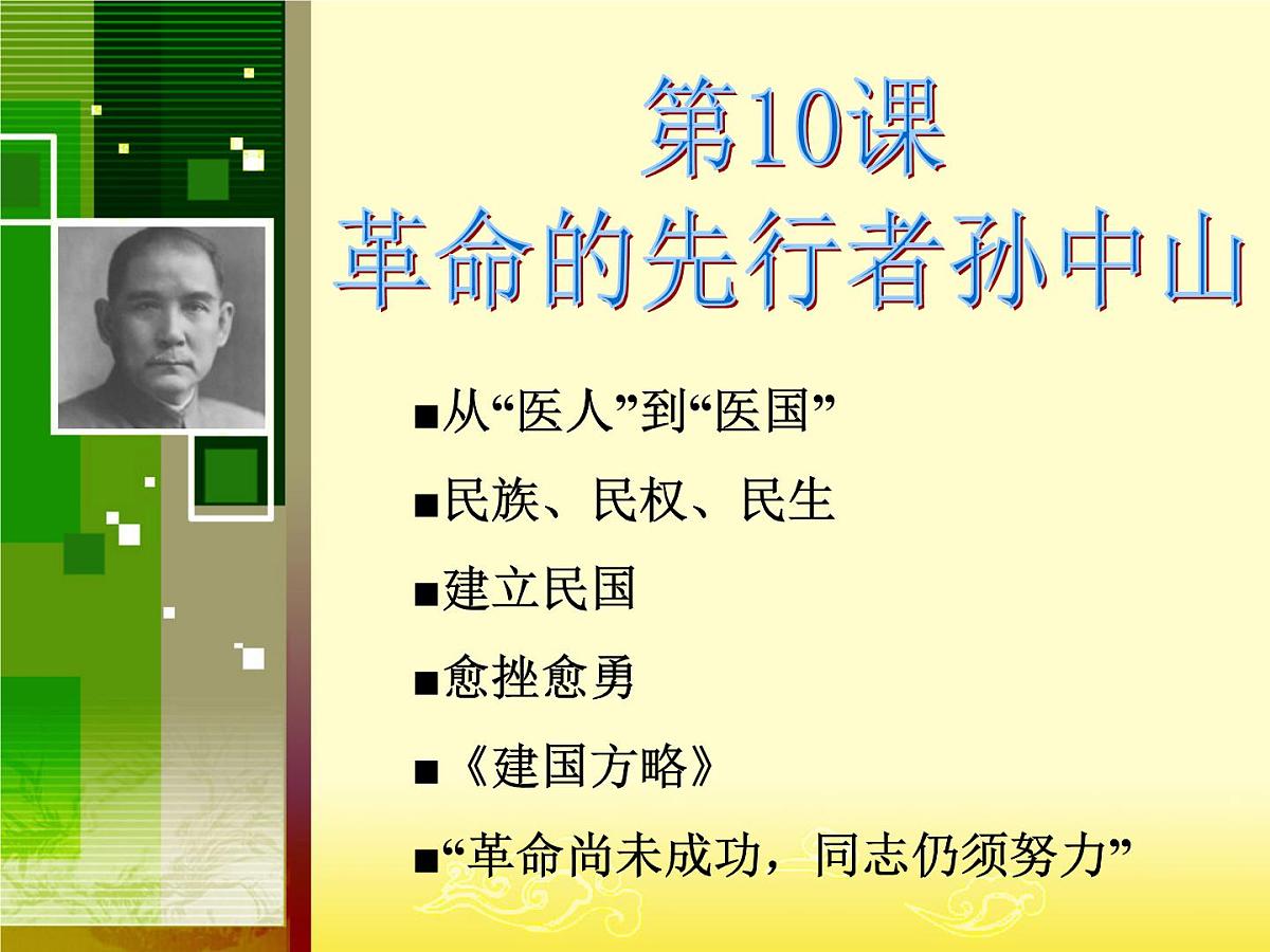 岳麓版高中历史选修4 2-10《革命的先行者孙中山》课件第1页