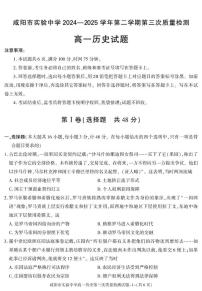 陕西省咸阳市实验中学2024-2025学年高一下学期第三次质量检测（期中）历史试卷
