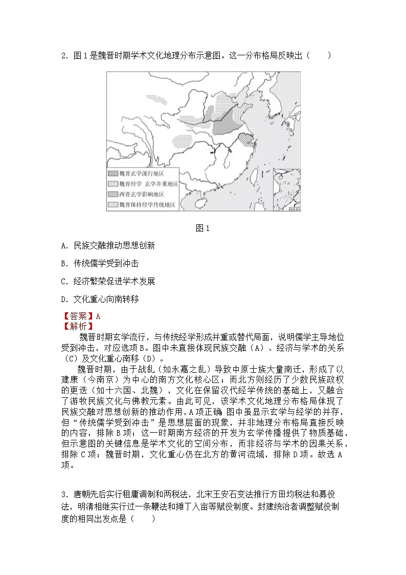 2025年山东省高考真题 历史试题及答案解析(解析版)第2页