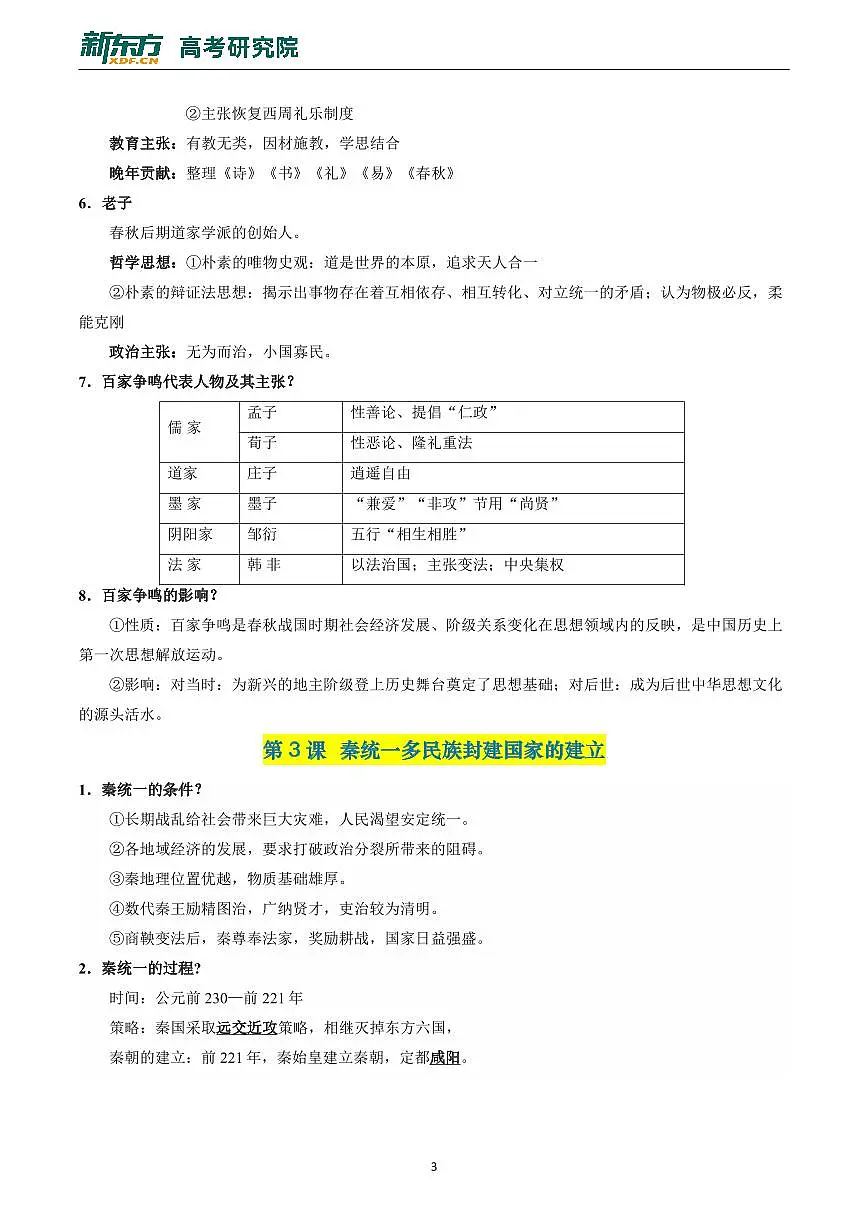 中外历史纲要上册高考会考知识点试卷第3页