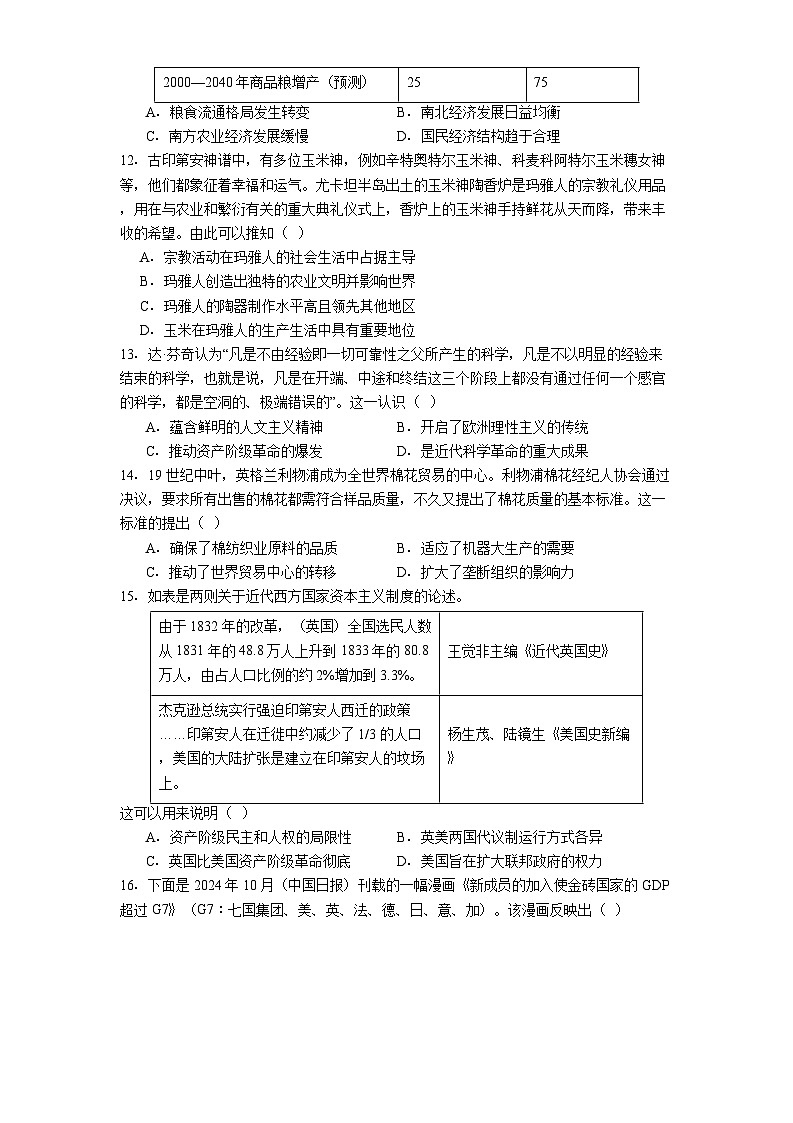 云南省玉溪第一中学2024-2025学年高二下学期6月月考历史试题(解析版)第3页