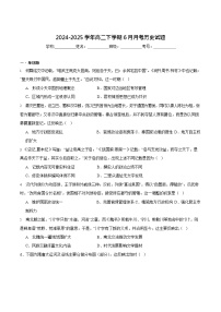 甘肃省张掖市某校2024-2025学年高二下学期6月月考历史试卷