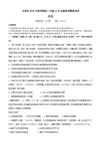广西壮族自治区玉林市五校联考2023-2024学年高二上学期12月月考历史试题