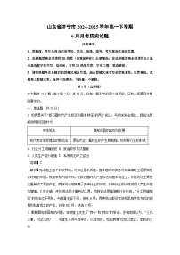 【历史】山东省济宁市2024-2025学年高一下学期6月月考试题（解析版）