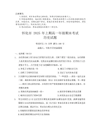 湖南省怀化市2024-2025学年高一下学期期末考试历史试题(含解析)