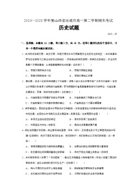 山西省运城市2024—2025学年度高一下学期期末考试历史试题（含答案）