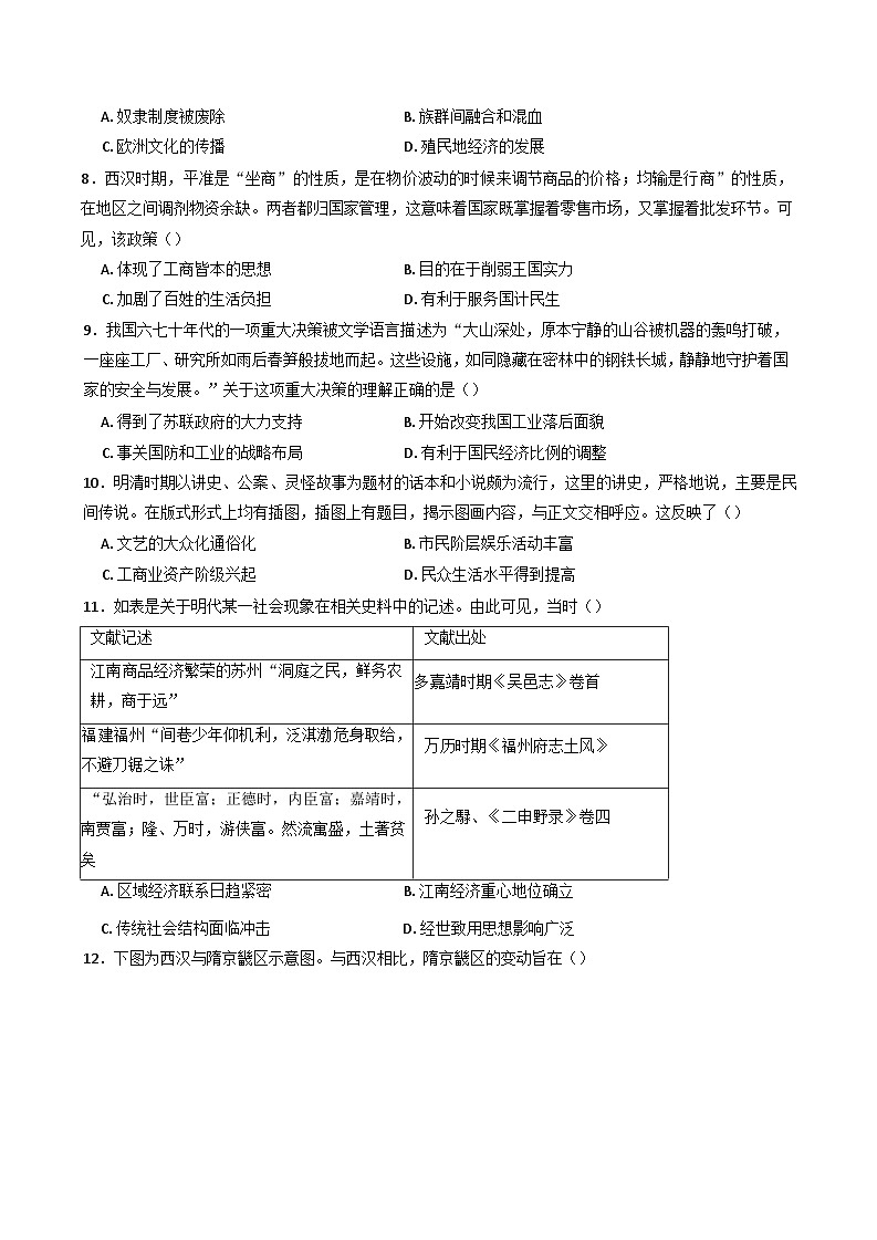 湖南省长沙市第十五中学2024-2025学年高一下学期期末考试历史试题(含解析)第2页