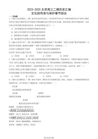 2023-2025北京高三二模[高考模拟]历史汇编：文化的传承与保护章节综合
