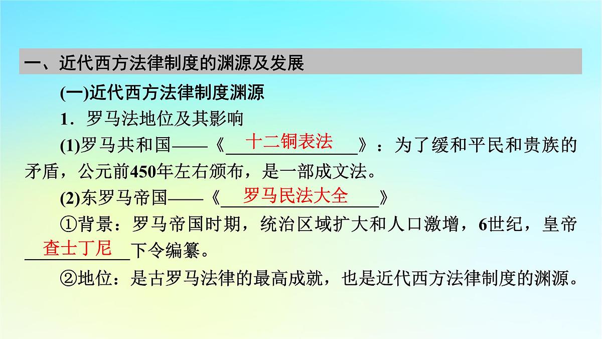 2026届高考历史一轮总复习选择性必修1第16单元法律与教化第44讲第2课时近代西方的法律与教化课件第7页