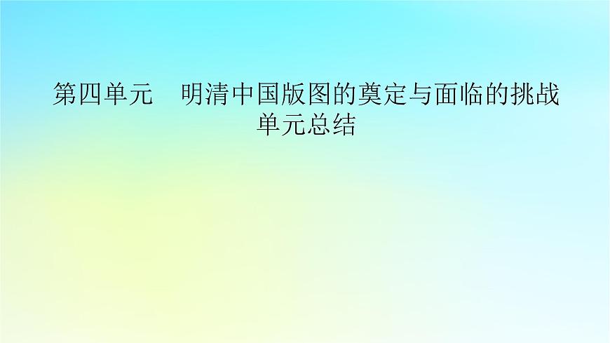 2026屆高考?xì)v史一輪總復(fù)習(xí)中外歷史綱要上板塊1中國古代史第4單元明清中國版圖的奠定與面臨的挑戰(zhàn)單元總結(jié)課件第2頁