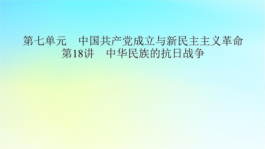 2026屆高考?xì)v史一輪總復(fù)習(xí)中外歷史綱要上板塊2中國近代史第7單元第18講中華民族的抗日戰(zhàn)爭課件第2頁