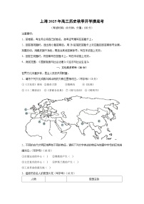 上海2025年高三秋季开学[高三下开学考]摸底考历史试卷（解析版）