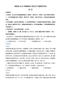 2025年高考真题——历史（陕晋青宁卷） Word版含解析