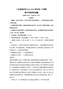 广东省高州市2024-2025学年高一下学期期中考试历史试卷（解析版）