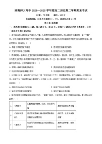 湖南省长沙市湖南师范大学附属中学2024-2025学年高二下学期期末考试历史试卷（Word版附解析）