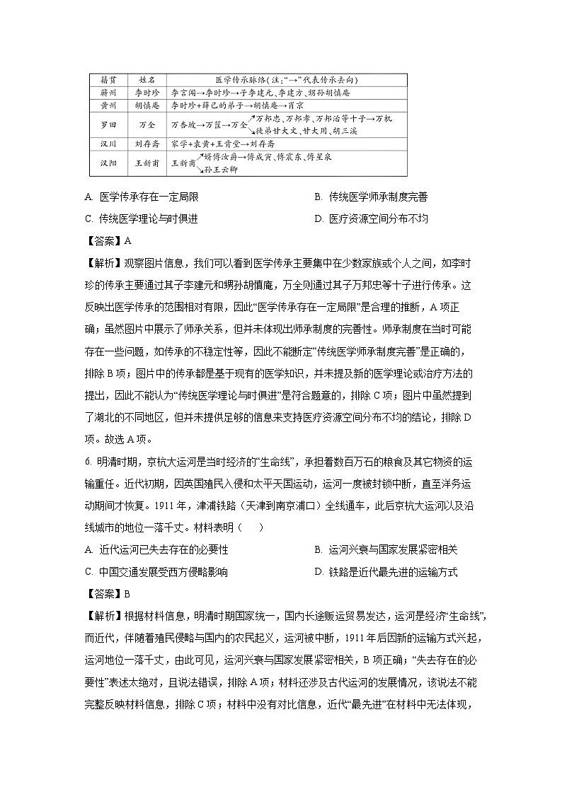 福建省泉州市四校2024-2025學(xué)年高二下學(xué)期期中聯(lián)考?xì)v史試卷（解析版）第3頁