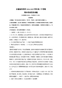 安徽省阜阳市2024-2025学年高一下学期期末考试历史试卷（解析版）