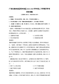 广西壮族自治区梧州地区2024-2025学年高二下学期开学考历史试卷（解析版）