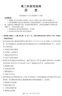 甘肃省金太阳2025届新高二下学期7月阶段检测（25-602B）-历史试卷+答案
