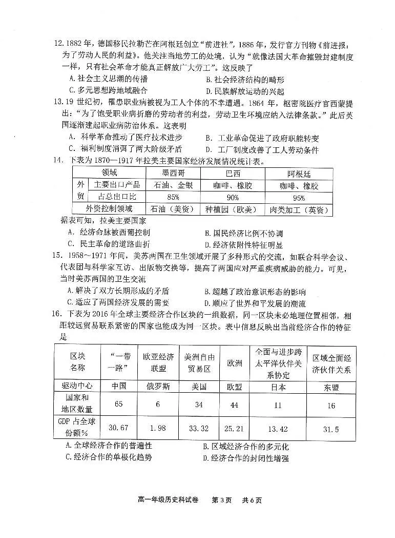 辽宁省五校联考2024-2025学年高一下学期期末考试历史试卷(PDF版 含答案)第3页