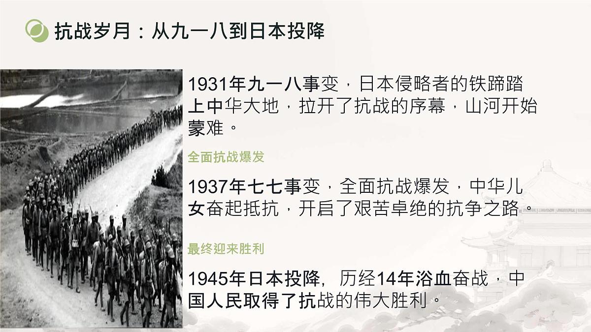 纪念抗日战争八十周年 班会课件第6页