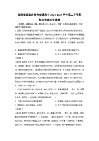 湖南省娄底市部分普通高中2024-2025学年高二下学期期末考试历史试卷（解析版）