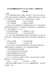 四川省阿坝藏族羌族自治州2024-2025学年高二下学期期末考试历史试题（Word版附答案）