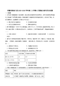 安徽省皖南八校2026届高三上学期8月摸底大联考历史试卷（含答案）