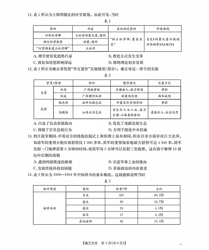 金太阳福建省2025-2026学年高三上学期9月开学联考历史试卷第3页