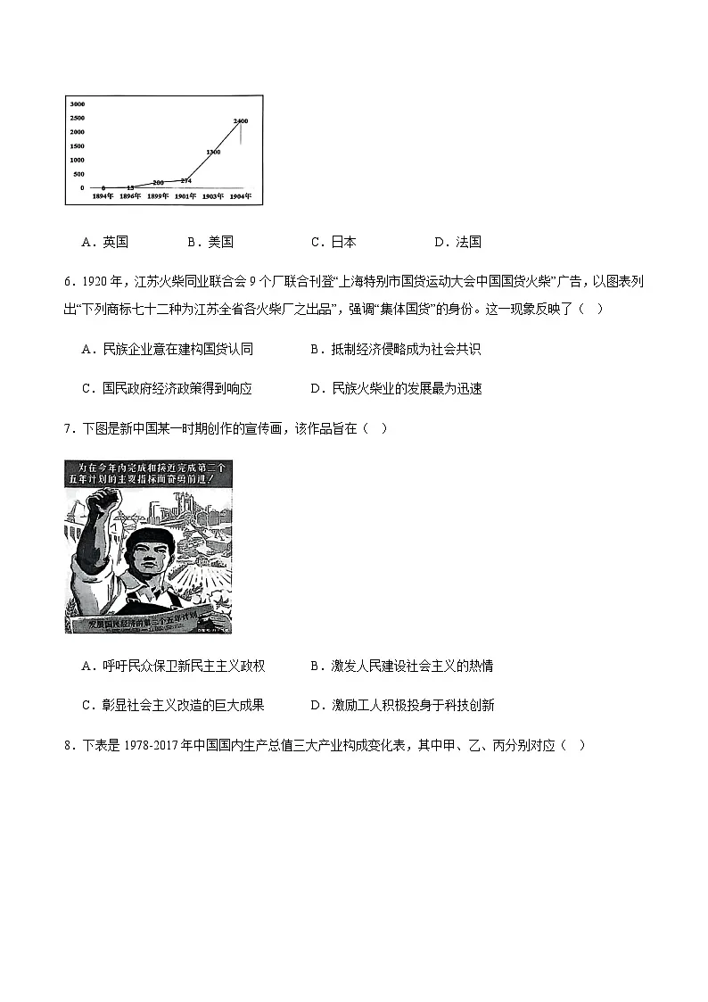 江苏省南通市海安市2026届高三上学期期初学业质量监测历史试卷(含答案)第2页