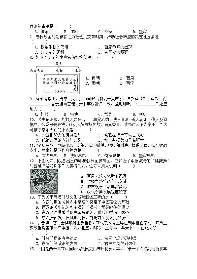 贵州省黔南布依族苗族自治州独山县兴农中学2025-2026学年高一上学期第一次月考历史试卷(含答案)第2页