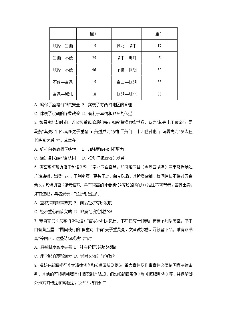 河南省平顶山市2024-2025学年高一上学期期末考试历史试卷(学生版)第2页