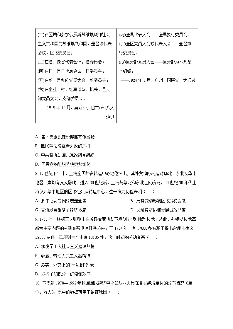 湖北省黄冈市2025-2026学年高三上学期9月调研考试历史试卷(学生版)第3页