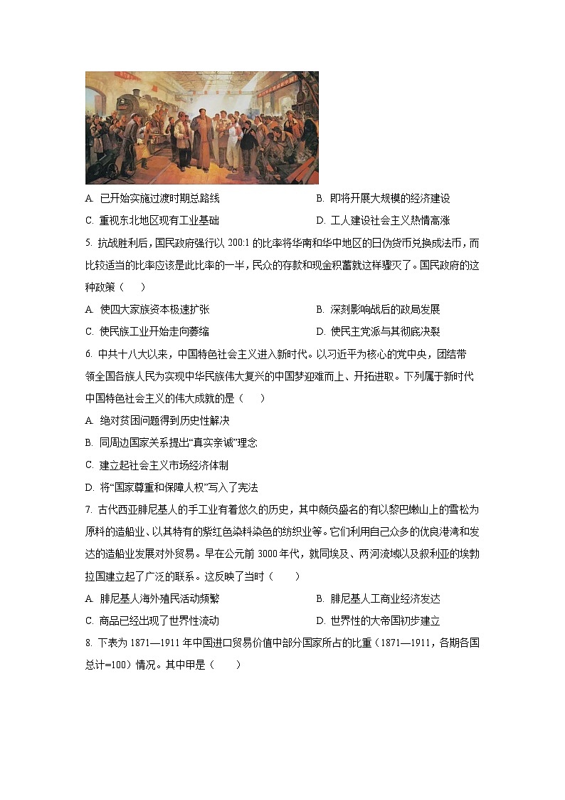 河南省部分学校2025-2026学年高二上学期开学学业质量监测历史试卷(学生版)第2页