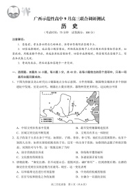 广西示范性高中2026届高三上学期9月联合调研测试历史试卷