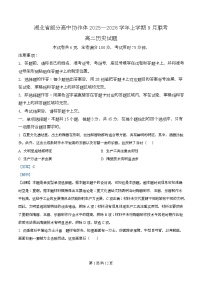 2026湖北省部分高中协作体高二上学期9月联考历史试题含解析
