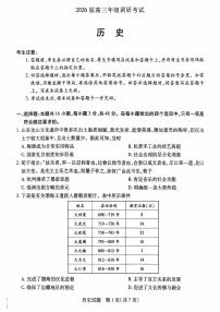 河南省天一大联考2026届高三上学期调研考试历史试卷（含答案）含答案解析