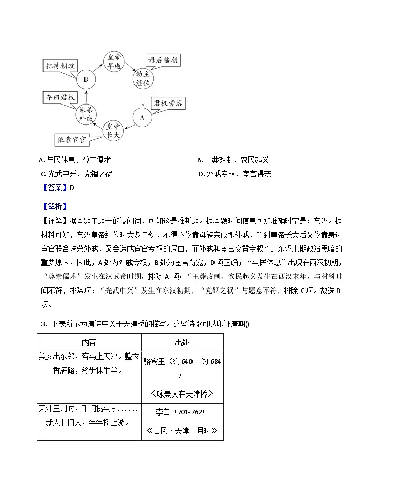2026届四川省眉山中学校高三上学期模拟预测历史试题(解析版)第2页