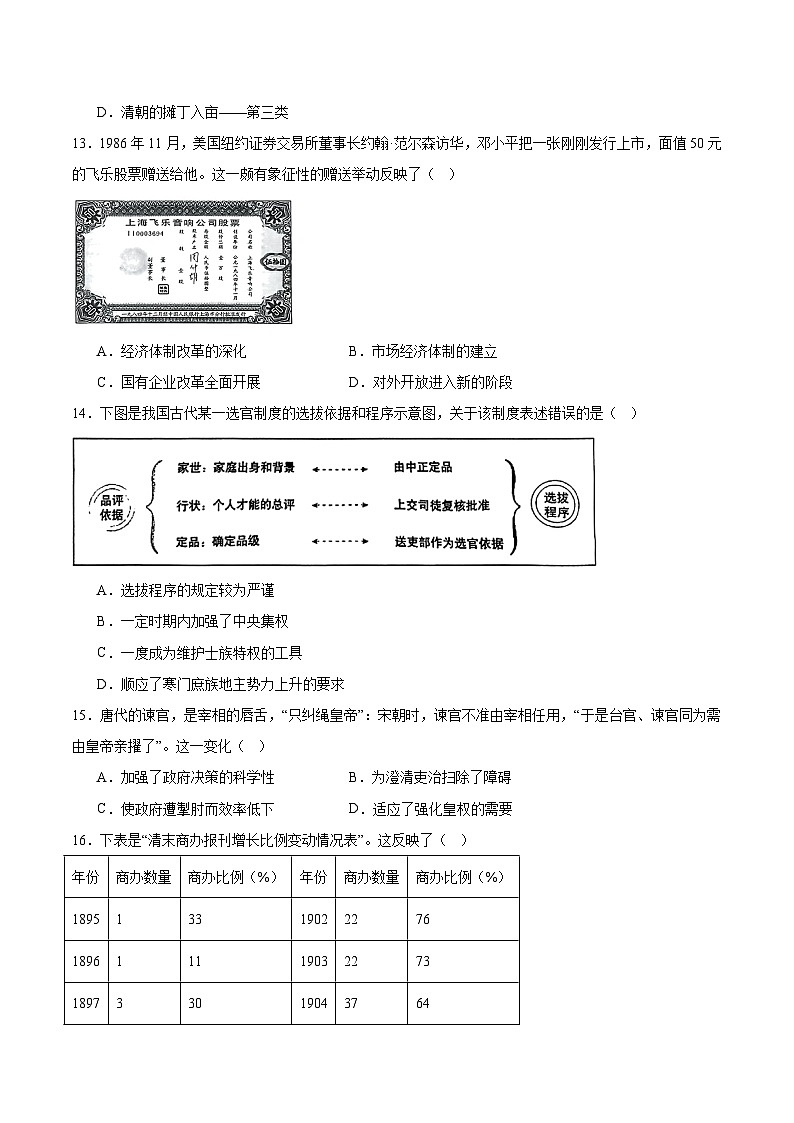 河南省濮阳外国语学校2025-2026学年高二上学期第一次质量检测历史试卷(含答案)第3页