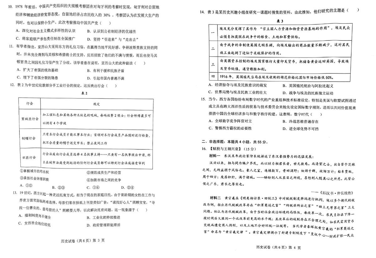 2026湖北省“新八校”协作体高三上学期10月月考试题历史PDF版含解析第2页
