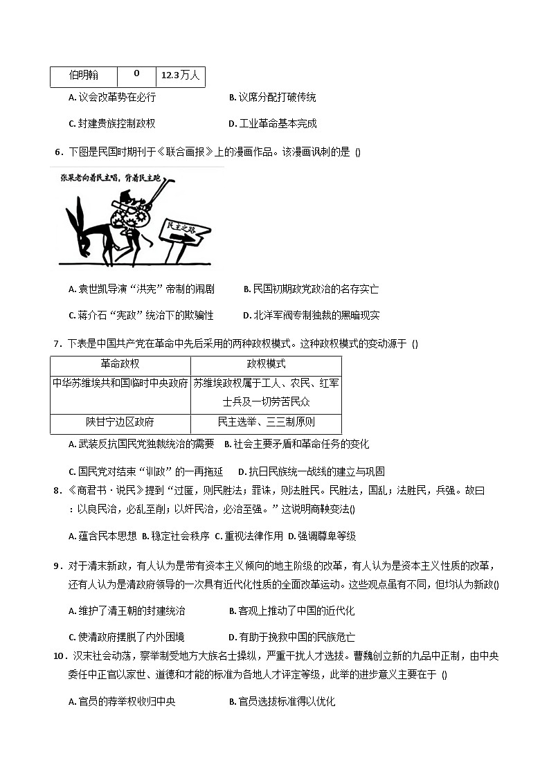 山东省德州市夏津万隆高级中学2025-2026学年高二上学期10月月考历史试题(含解析)第2页