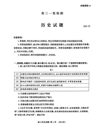 2025届山东省泰安市高三下学期第一次模拟-历史试题（含答案）